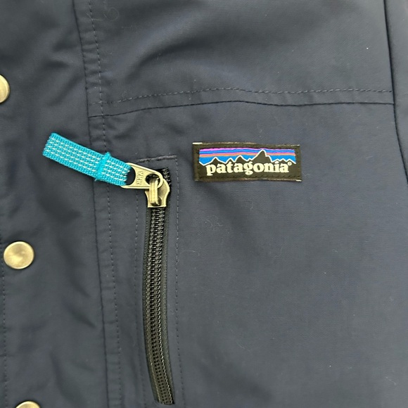 Patagonia Kids Navy Hooded Puffer Jacket - Picture 5 of 7